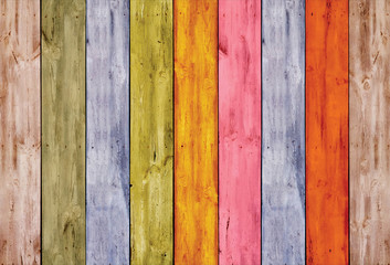 Colorful wooden fence