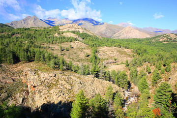 Scenic panorama on Corsica Island, France