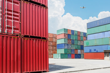 Fototapeta premium Industrial Container yard for Logistic Import Export business