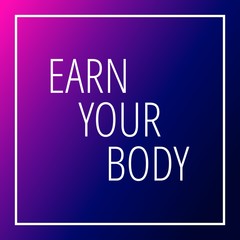 Workout motivation quote on blue pink gradient background