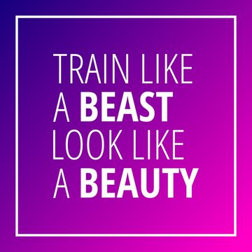 Workout motivation quote on blue pink gradient background