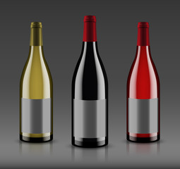 Mockup wine bottle. vector design.