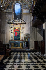 Fototapeta na wymiar BERGAMO, LOMBARDY/ITALY - JUNE 25 : Interior View of the Basilica di Santa Maria Maggiore in Bergamo on June 25, 2017. Unidentified person