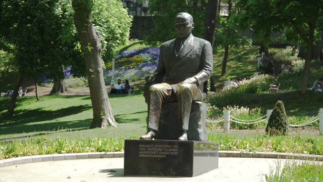 Monument of Ataturk in Gulhane Park Istanbul
