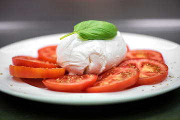 Fresh Italian Caprese salad on a plate