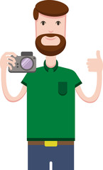 Vector image of man with a camera