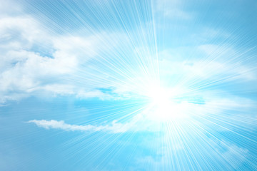 The sun shines, looking far out of sight.