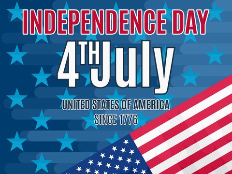 4th July Independence Day poster vector flat