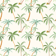 Fototapeta na wymiar Seamless tropical palms pattern