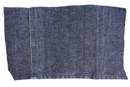 Piece of dark blue jeans fabric