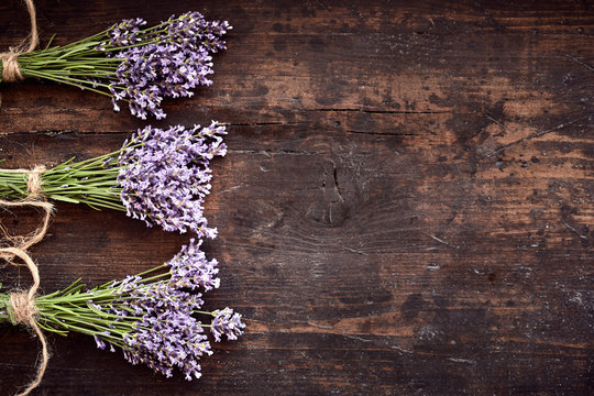 Fototapeta Bunches of healthy fresh aromatic lavender