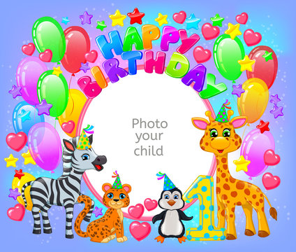 Birthday party frame your baby photo