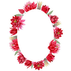 Wildflower Aquilegia flower wreath in a watercolor style isolated. Full name of the plant:  Aquilegia. Aquarelle wild flower for background, texture, wrapper pattern, frame or border.