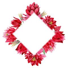 Obraz premium Wildflower Aquilegia flower wreath in a watercolor style isolated. Full name of the plant: Aquilegia. Aquarelle wild flower for background, texture, wrapper pattern, frame or border.