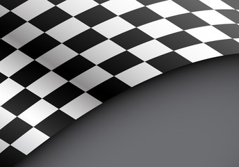 Checkered flag overlap on gray design for sport race championship background vector illustration.
