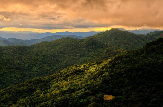 Sunset Viewpoint at  doi pui Chiang mai thailand
