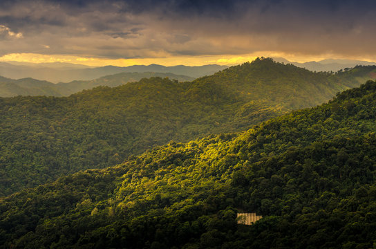 Sunset Viewpoint at  doi pui Chiang mai thailand