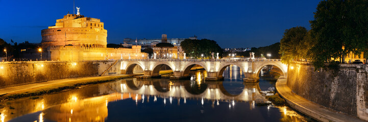 Castel Sant Angelo and River Tiber Rome
