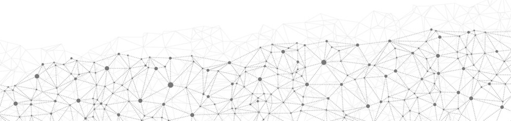 Abstract dotted network triangles white background vector grayscale - 162642950