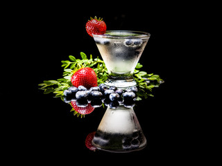 Blueberry strawberry martini
