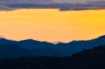 Sunset Viewpoint at  doi pui Chiang mai thailand