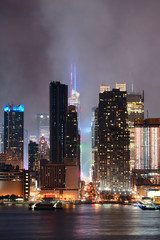 Fototapeta na wymiar Manhattan midtown skyline at night