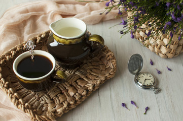 Obraz na płótnie Canvas Still life with a cup of coffee.