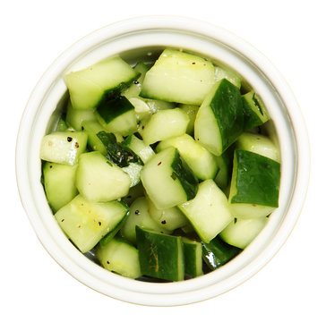 Bowl of Marinated Cucumbers