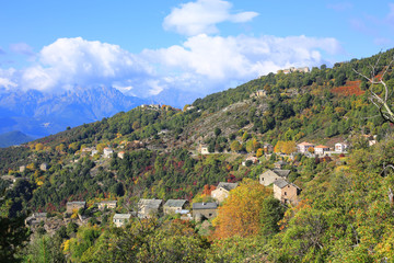 Fototapeta na wymiar Idyllic back country on Corsica Island, France