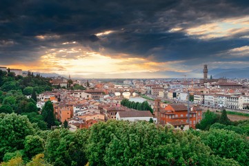 Florence skyline sunset