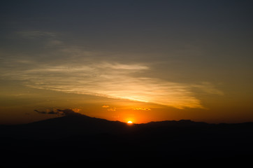 Beautiful Sunset at Doi Pui ,Chiang Mai ,Thailand