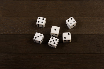 dices on a table