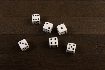 dices on a table