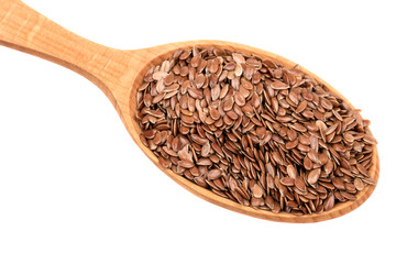 Flax seeds in spoon