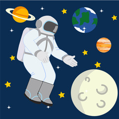 Naklejka premium astronaut in space illustration