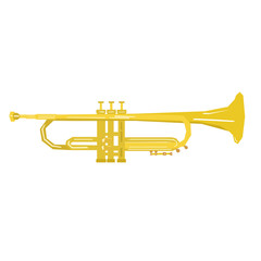 Obraz na płótnie Canvas Isolated geometric trumpet on a white background, Vector illustration