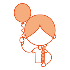 cute girl with party balloon character icon vector illustration design