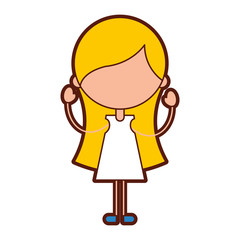 cute girl character icon vector illustration design