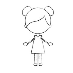 cute girl character icon vector illustration design