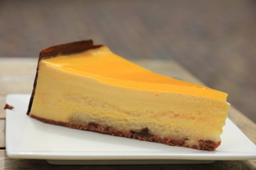 Fresh mango peach mousse confectionery