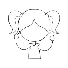 cute girl character icon vector illustration design
