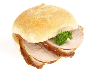 Schweinebraten im Brötchen