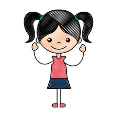 cute girl character icon vector illustration design