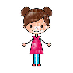 cute girl character icon vector illustration design