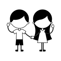 cute kids characters icon vector illustration design