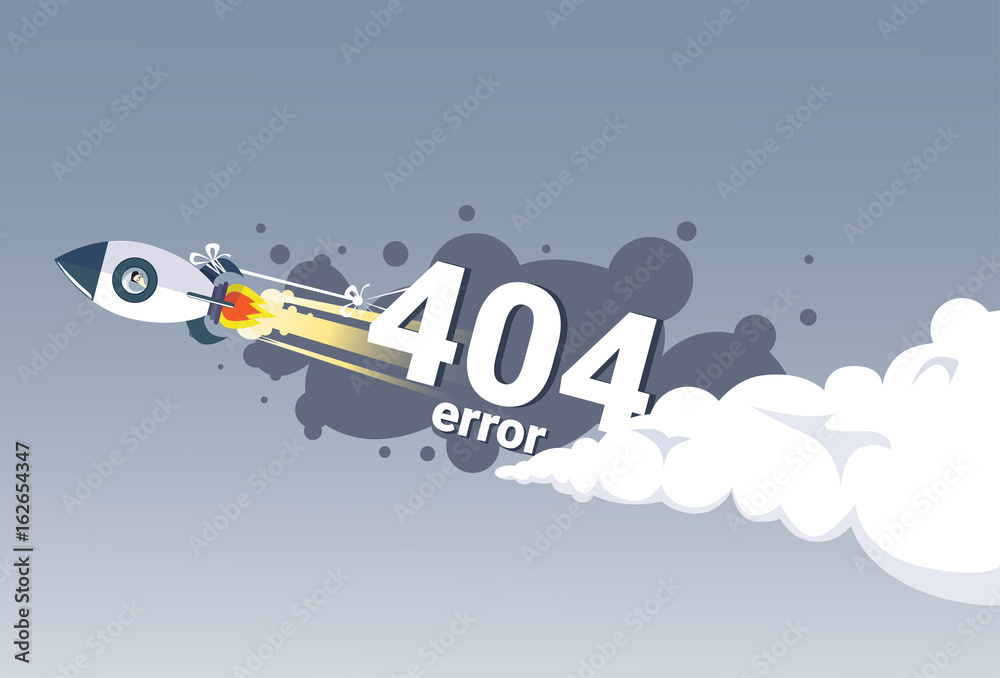 Poster 404 not found error message internet connection problem concept banner flat vector illustration