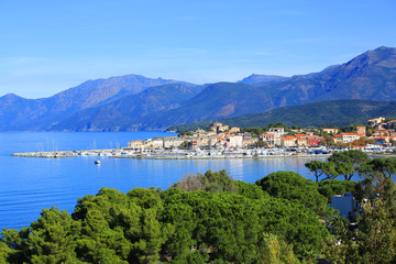 Fototapeta na wymiar Saint Florent on Corsica Island, France