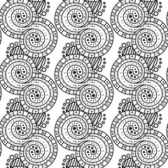 Seamless Black And White Pattern Zentangle Design Vector Illustration