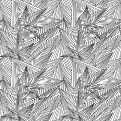 Seamless Black And White Pattern Zentangle Design Vector Illustration