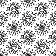 Seamless Black And White Pattern Zentangle Design Vector Illustration
